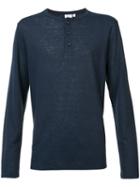 Onia - Miles Henley - Men - Linen/flax/polyester - L, Blue, Linen/flax/polyester