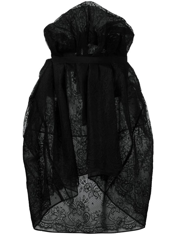 Maison Margiela - Full Asymmetric Lace Skirt - Women - Polyamide/viscose - 40, Black, Polyamide/viscose