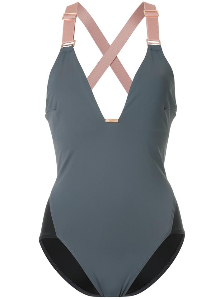 Ginger & Smart Cross Strap Swimsuit - Grey
