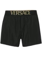 Versace Logo Swim Shorts - Black