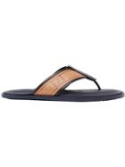 Fendi Logo Flip Flops - Black
