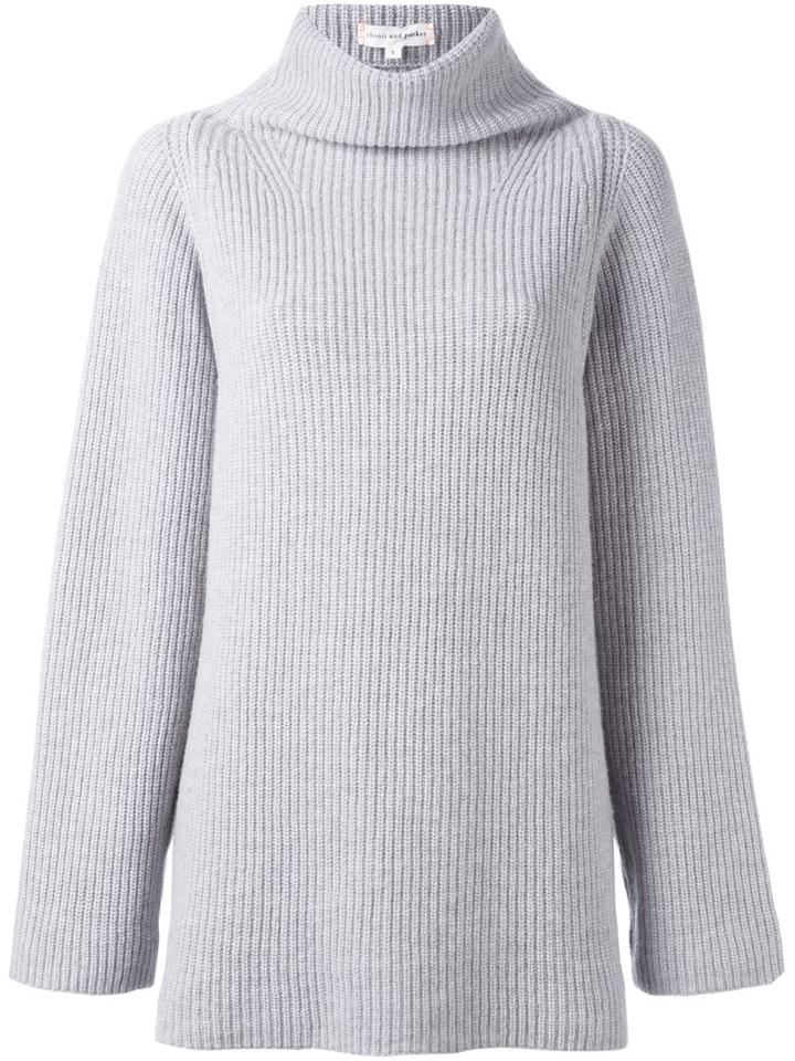 Chinti And Parker Fisherman Rib Sweater, Women's, Size: Small, Grey, Cashmere/merino