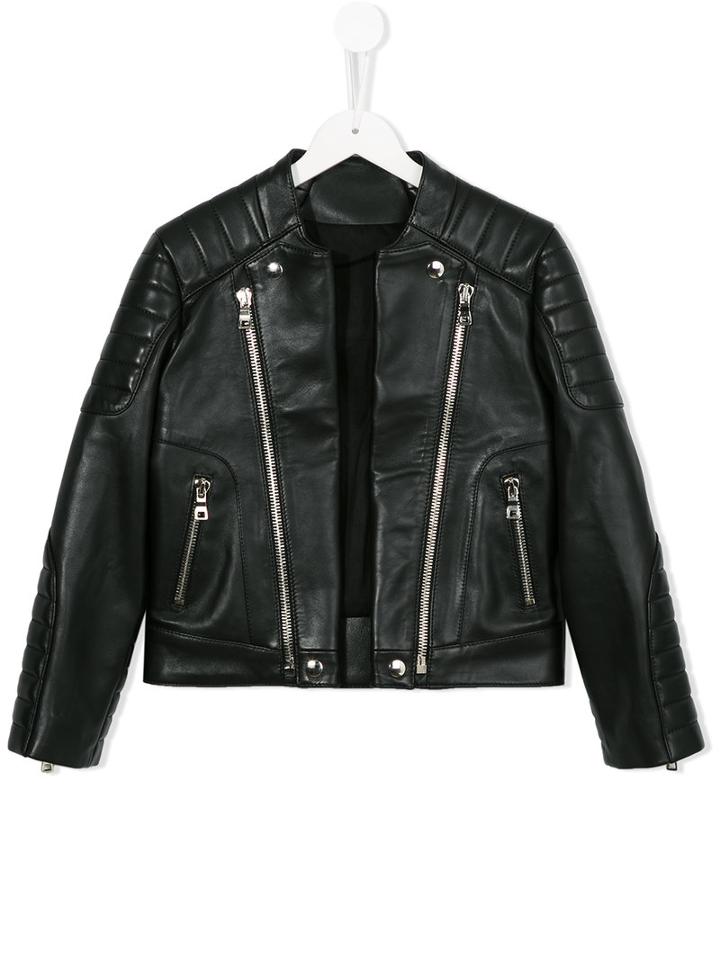Balmain Kids Biker Jacket, Boy's, Size: 12 Yrs, Black