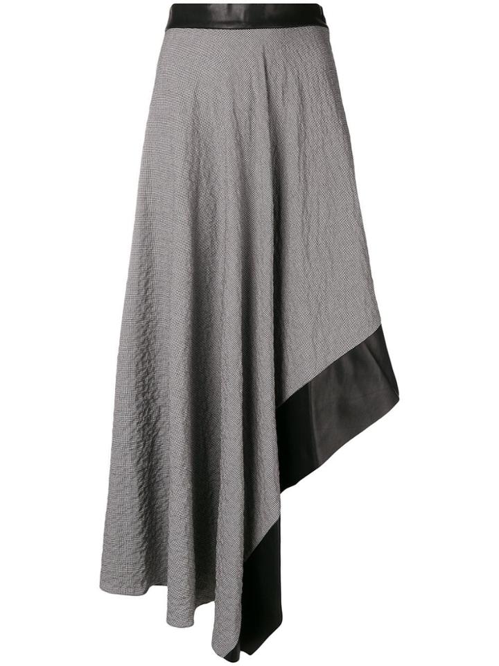Loewe Crinkled Houndstooth Jacquard Asymmetric Skirt - Black