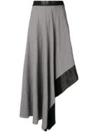Loewe Crinkled Houndstooth Jacquard Asymmetric Skirt - Black