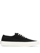Maison Kitsuné Canvas Low Top Trainers - Black