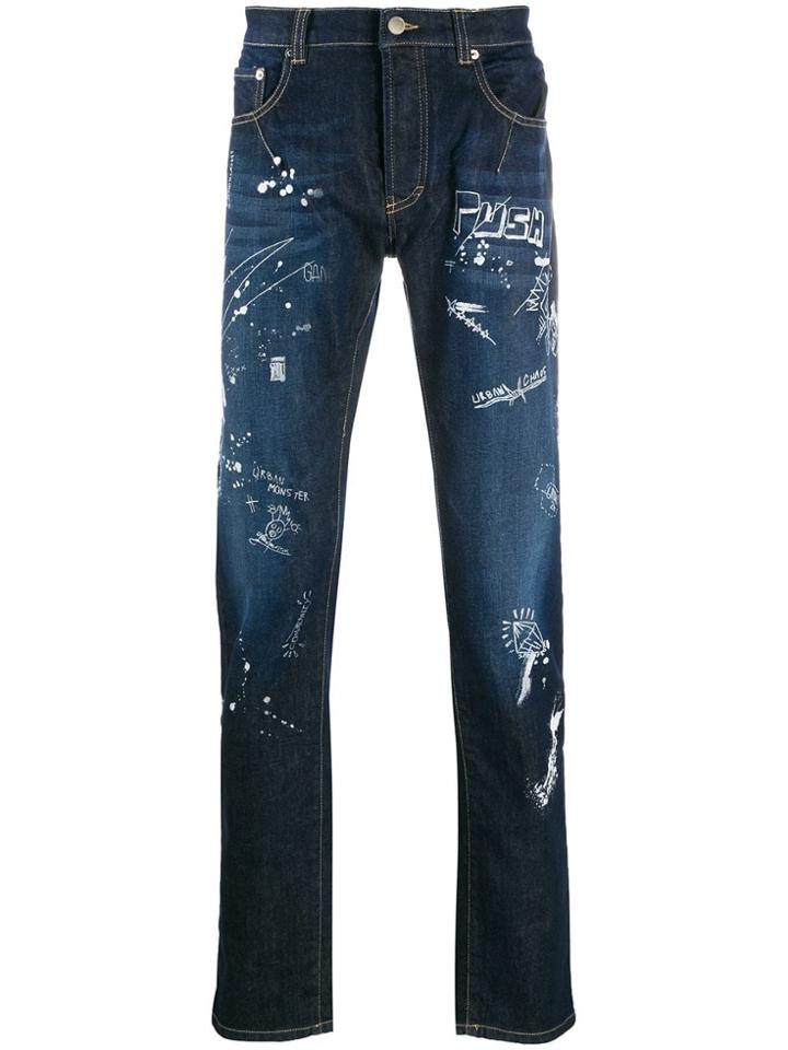 Les Hommes Urban High-rise Straight Leg Jeans - Blue
