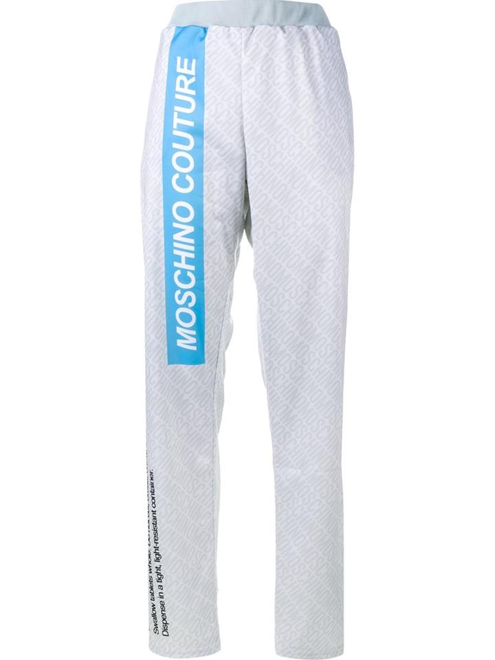 Moschino Pill Packet Track Pants, Women's, Size: Small, Grey, Cotton/polyester