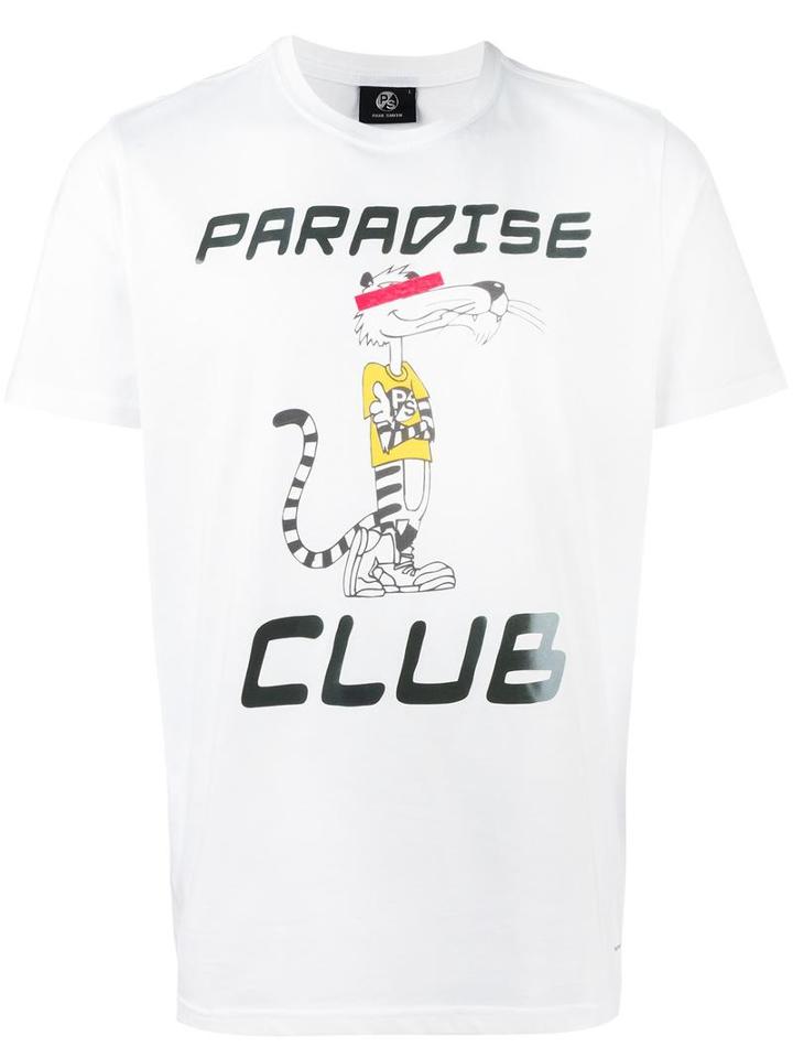 Ps By Paul Smith 'paradise' Print T-shirt, Men's, Size: Large, White, Organic Cotton
