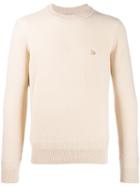 Maison Kitsuné Fox Patch Long Sleeved Jumper - Neutrals