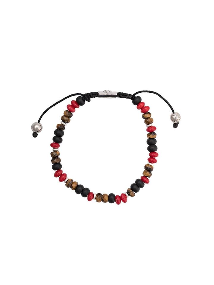 Nialaya Jewelry Adjustable Stone Bracelet - Black