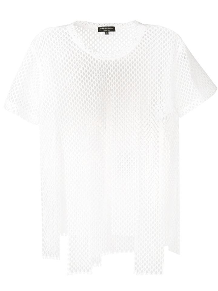 Comme Des Garçons Homme Plus Mesh Round Neck T-shirt - White