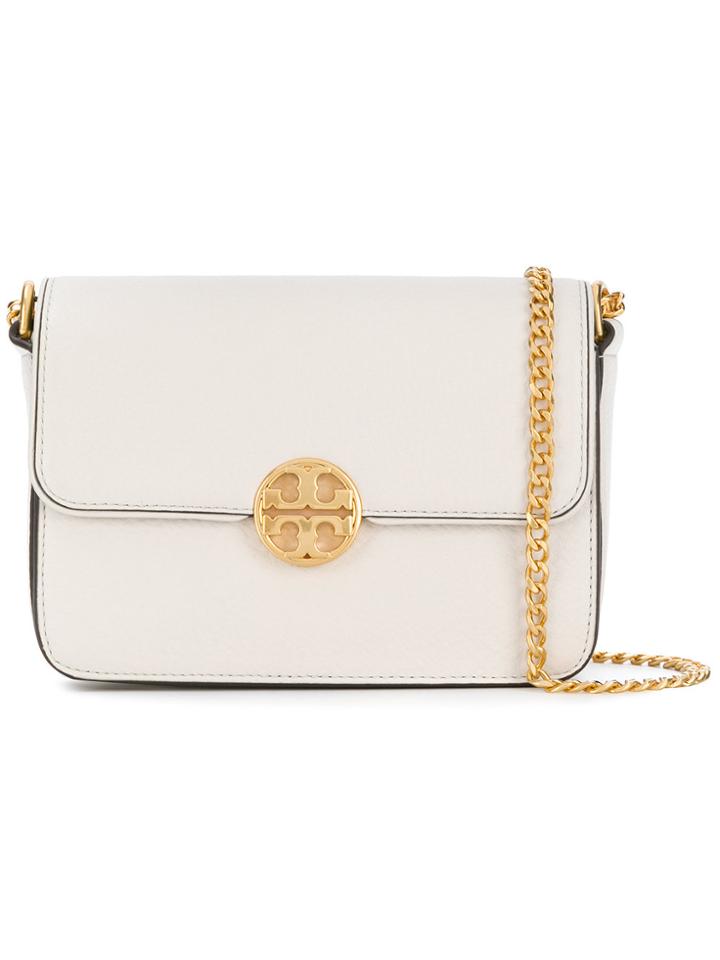Tory Burch Foldover Logo Mini Bag - White
