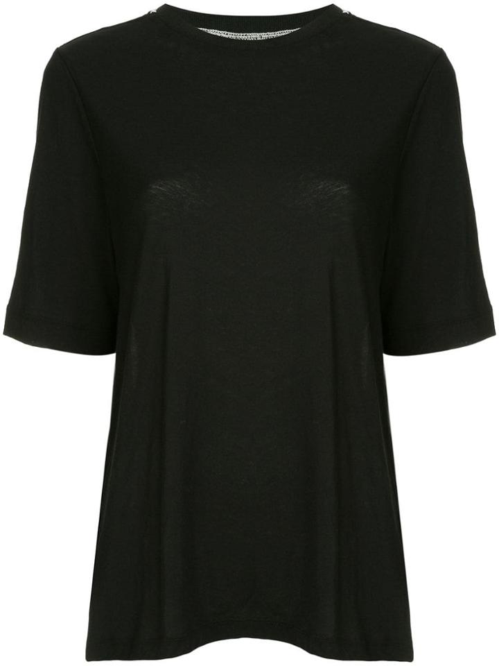 Nobody Denim Back Contrast Stitch T-shirt - Black
