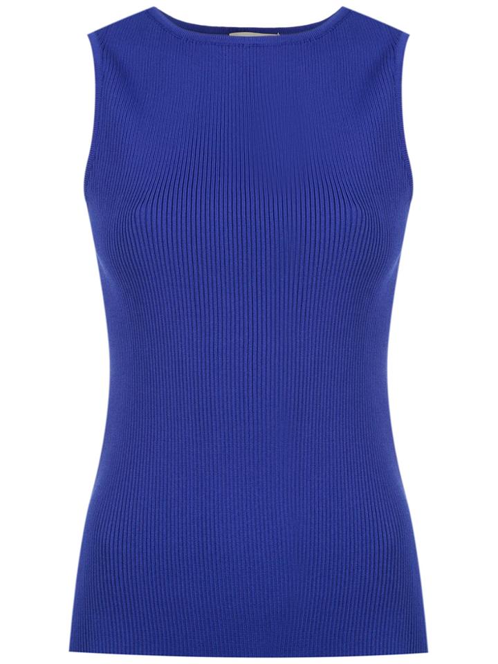 Egrey Ribbed Tricot Blouse - Blue