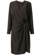 Valentino Pre-owned Wrap Draped Dress - Brown