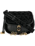 Prada Corsaire Floral Saddle Bag - Black