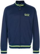 Ea7 Emporio Armani Zipped Logo Sweatshirt - Blue