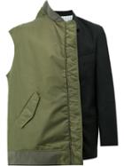 Moohong - Layered Bomber-blazer Jacket - Men - Nylon/wool - 48, Green, Nylon/wool