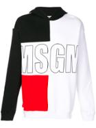 Msgm Colour Block Hoodie - White