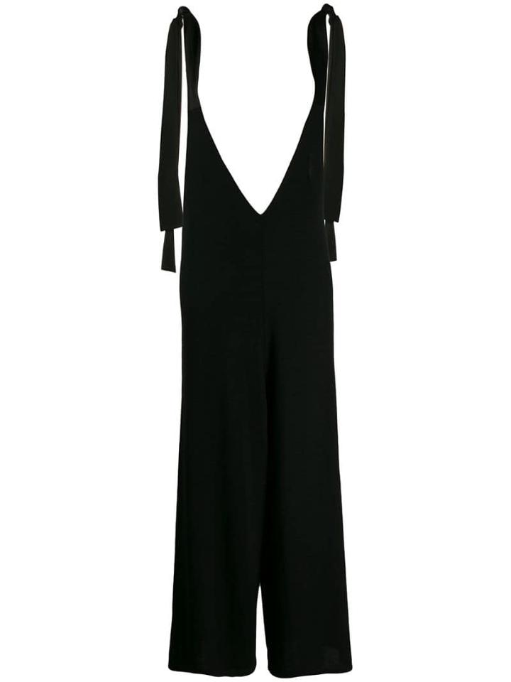 Red Valentino Plunge V-neck Jumpsuit - Black