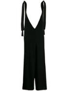 Red Valentino Plunge V-neck Jumpsuit - Black