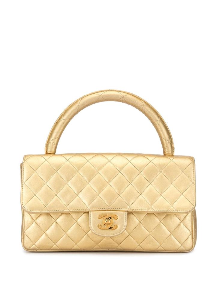 Chanel Pre-owned 1993 Quilted Logo Handbag - Gold