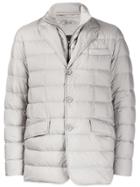 Herno Single-breasted Padded Jacket - Grey