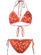 Ganni Floral Print Bikini - Yellow & Orange