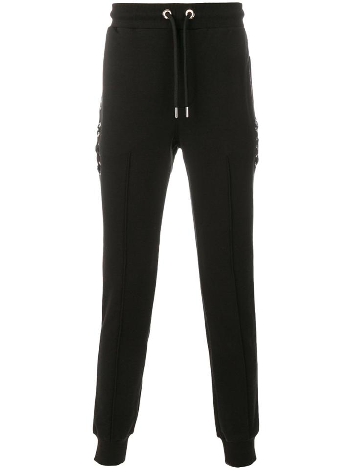 Les Hommes Lace Up Track Pants - Black