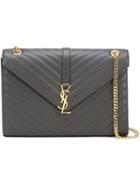 Saint Laurent Large 'monogram' Satchel Bag, Women's, Grey