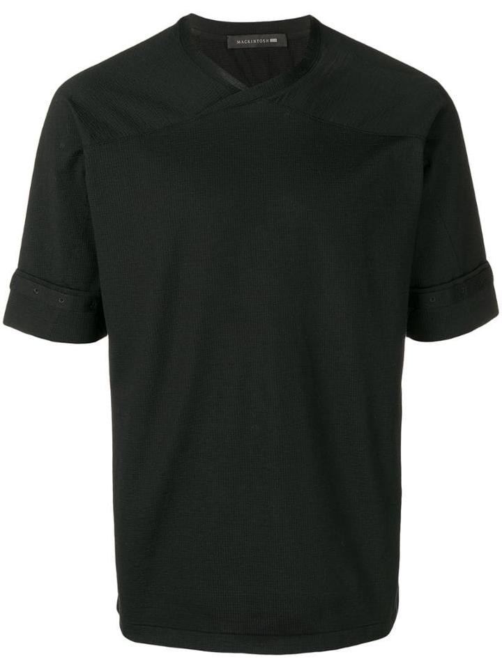 Mackintosh 0004 Black Cotton Blend 0004 Cross Collar T-shirt
