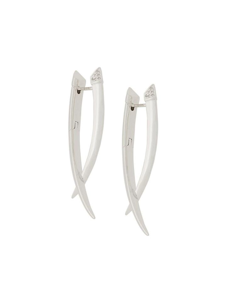 Shaun Leane Sabre Diamond Crossover Earrings - Silver