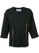 Chapter 'liam' Zip Front T-shirt, Men's, Size: Small, Black, Cotton
