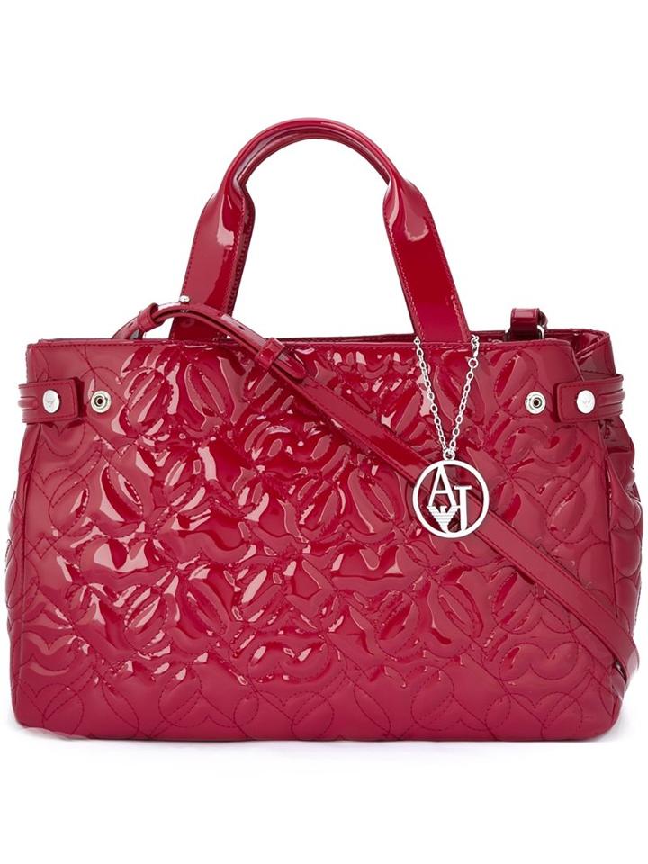 Armani Jeans 'hearts' Embossed Large Tote