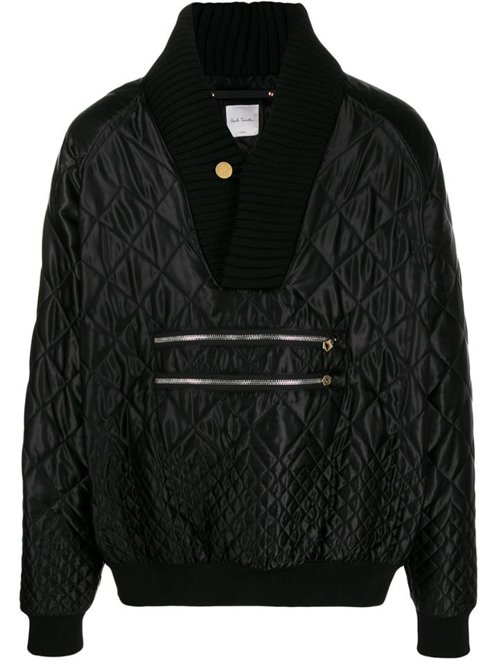 Paul Smith Quilted V-neck Jumper - Black