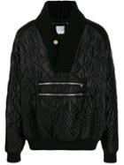 Paul Smith Quilted V-neck Jumper - Black