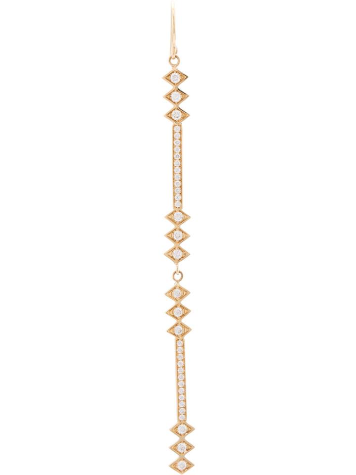 Azlee Light Rod Full Diamond Earrings - Yellow & Orange