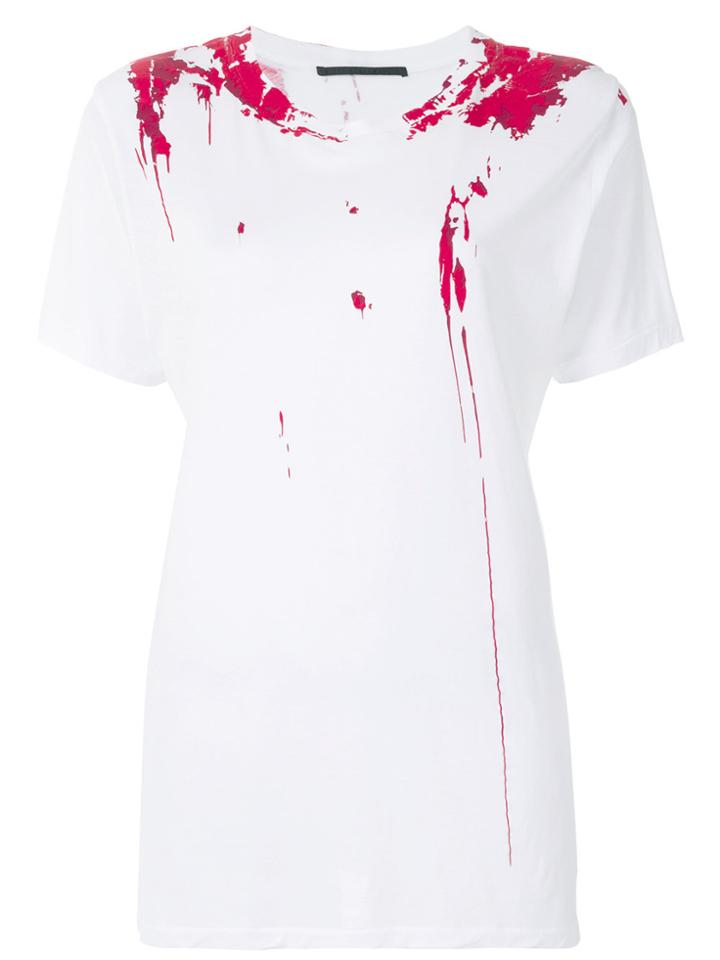 Haider Ackermann Paint Splattered Print T-shirt - White