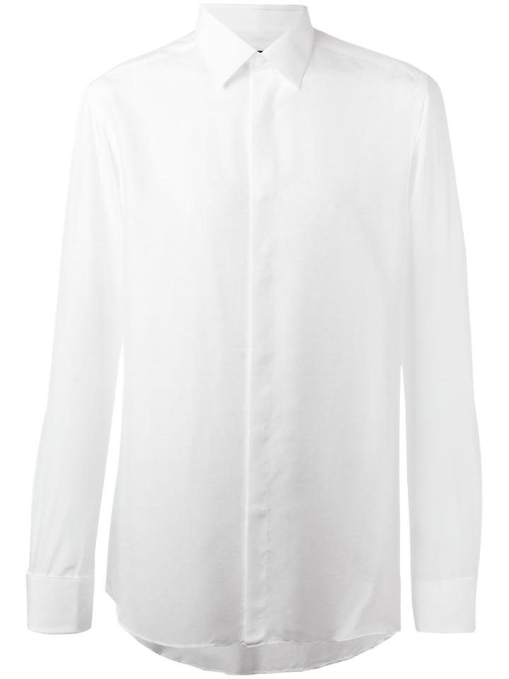 Pal Zileri Classic Button-up Shirt, Men's, Size: 43, White, Silk