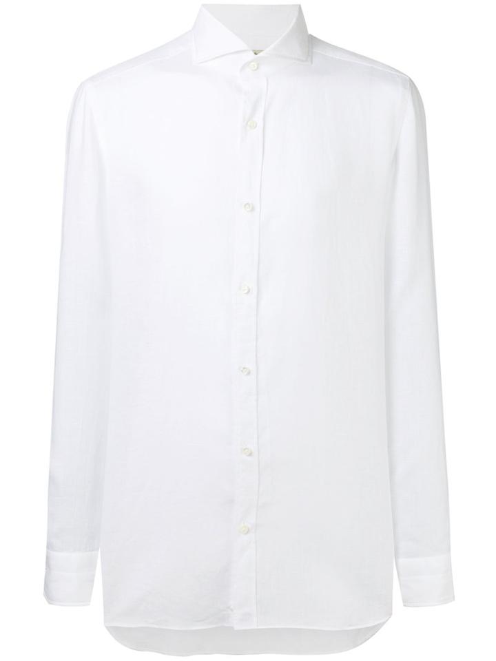 Borrelli Plain Shirt, Men's, Size: 39, White, Cotton