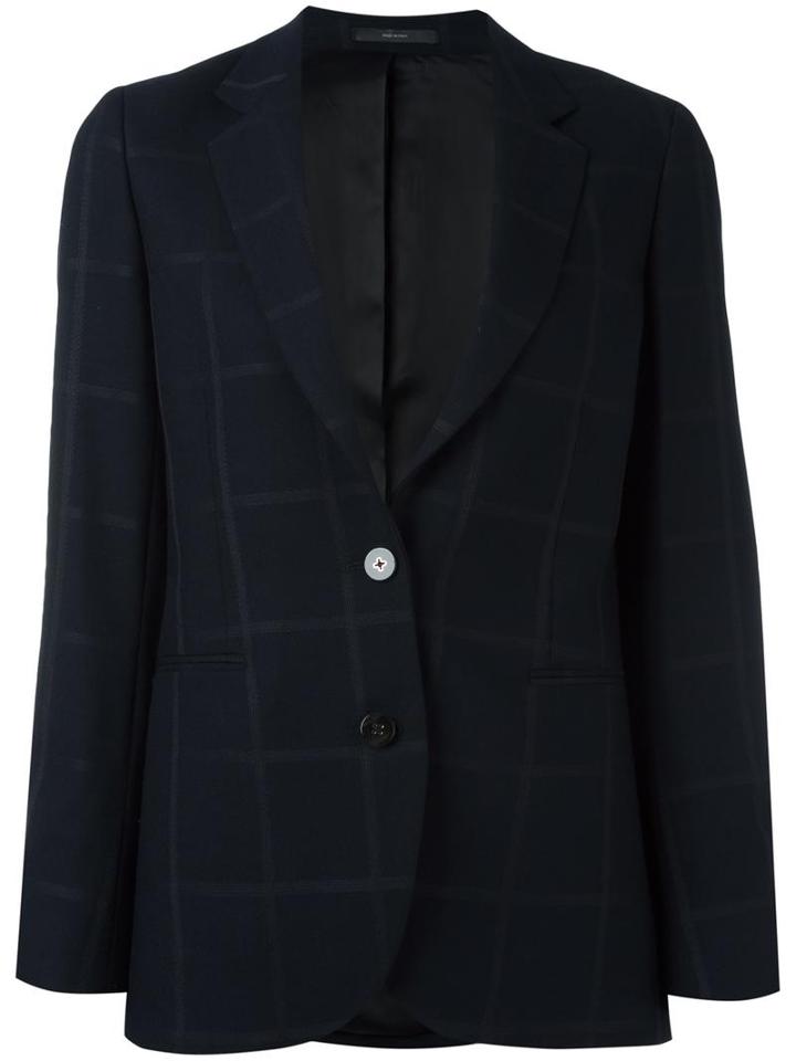 Paul Smith Tonal Check Blazer, Women's, Size: 42, Blue, Cupro/wool