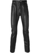 Saint Laurent Classic Skinny Trousers, Men's, Size: 48, Black, Lamb Skin