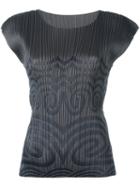 Pleats Please By Issey Miyake 'mon' Print Tank, Women's, Size: 4, Grey, Polyester