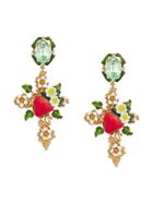 Dolce & Gabbana Crystal Cross Earrings - Metallic