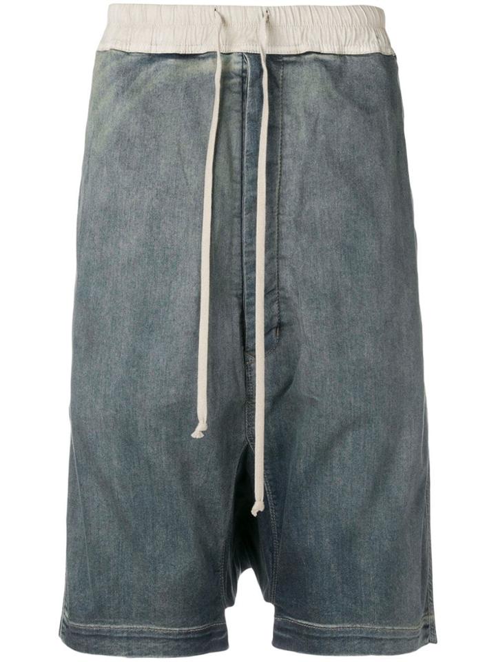Rick Owens Drkshdw Denim Drop Crotch Shorts - Blue