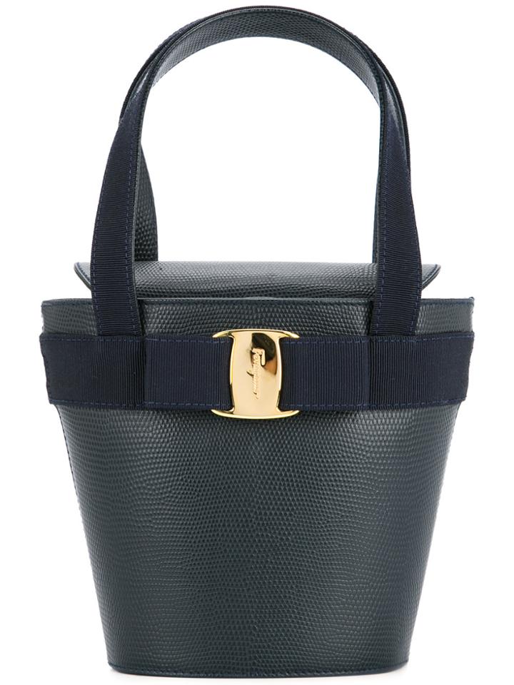 Salvatore Ferragamo Vintage Vara Bow Tote - Blue