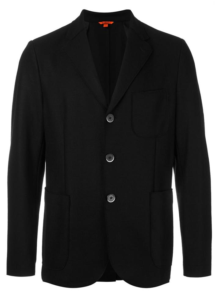Barena Patch Pocket Blazer, Men's, Size: 54, Black, Cotton/polyamide/acetate/virgin Wool