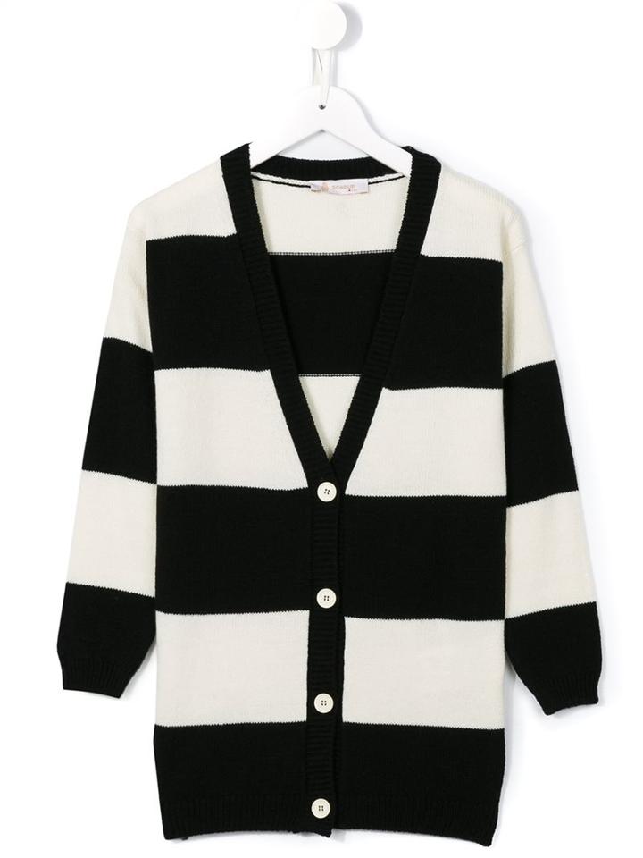 Dondup Kids Striped Cardigan, Girl's, Size: 8 Yrs, White