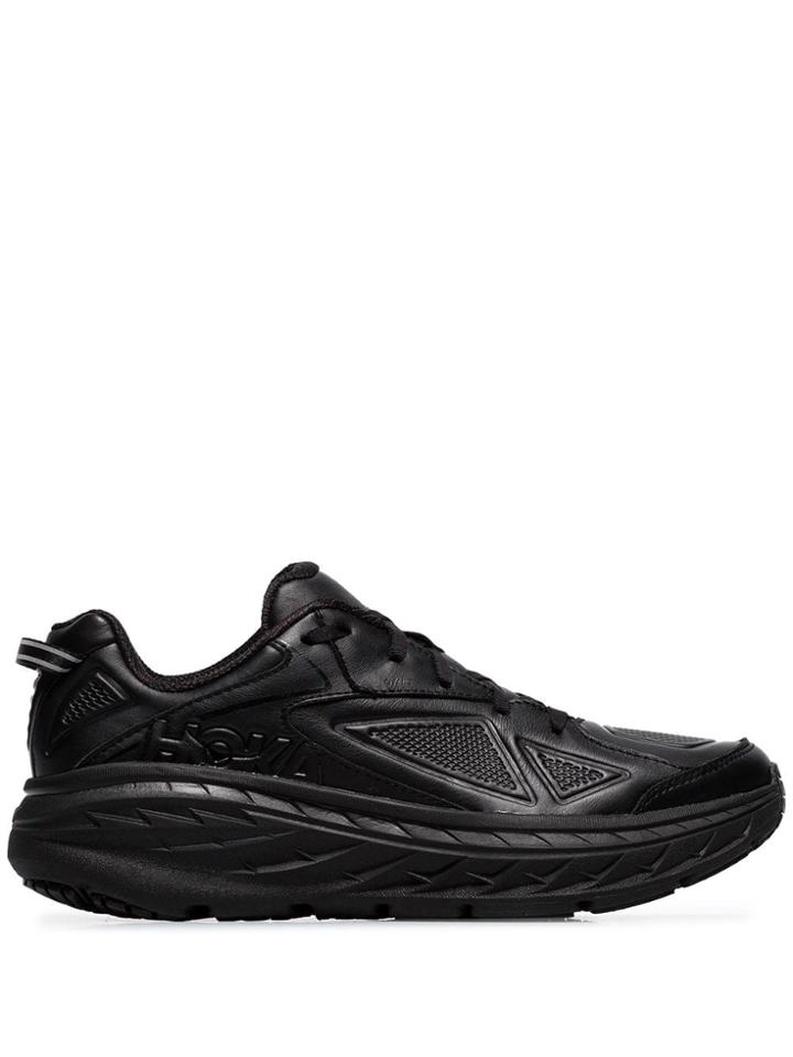 Hoka One One Black Bondi Low-top Leather Sneakers